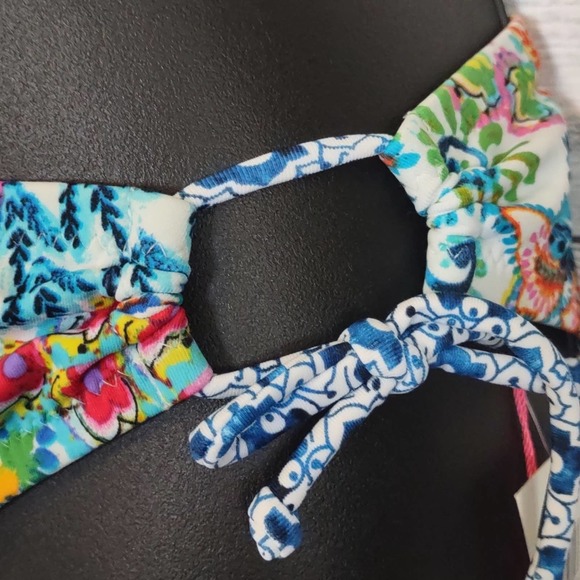 Profile Blush by Gottex Peacock Side Circle Tie Swim Bikini Bottom XS 6 - Picture 4 of 11